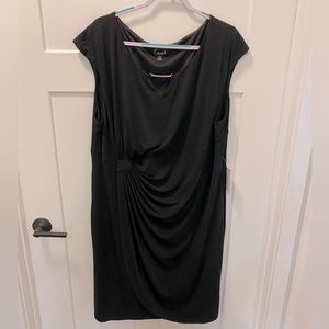 Black Faux Wrap Dress